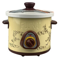 Nồi Kho Cá, hầm cháo nấu chậm Fujika FJ-KC15/25 dung tích1.5/ 2.5L nắp kính, lòng trắng dùng điện - Giao Màu Ngẫu Nhiên