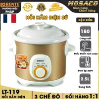 Nồi kho cá Lorente LT-119 180W Nồi hầm điện có 3 chế độ nấu tự động lòng nồi bằng đất sét nung cao cấp - MOSACO