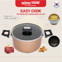 Nồi KIMS COOK Easy Cook 18cm hợp kim nhôm chống dính vân đá - 18cm - Màu Gold