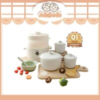 Nồi Komi plus nấu cháo chậm dung tích 1.8L có tặng kèm 2 thố sứ 0.5L