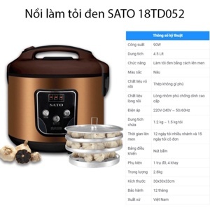 Nồi làm tỏi đen Sato 18TD052