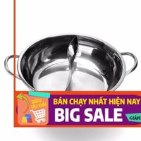Nồi Lẩu 2 Ngăn, 2 Vị Inox 30Cm Siêu Tiện Dụng, Dùng Được Cho Tất Cả Các Loại Bếp, Bảo Hành 12 Tháng