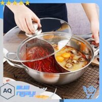 Nồi Lẩu 2 Ngăn, 2 Vị Inox 30Cm Siêu Tiện Dụng, Dùng Được Cho Tất Cả Các Loại Bếp, Bảo Hành 12 Tháng - AQ