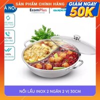 Nồi Lẩu 2 Ngăn Chia 2 Vị Inox 30Cm Siêu Tiện Dụng, Dùng Được Cho Tất Cả Các Loại Bếp, Bảo Hành 12 Tháng