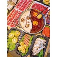 Nồi lẩu 2 ngăn - Nồi lẩu 2 ngăn inox size 30cm tiện dụng