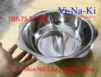 nồi lẩu 2 ngăn | xoong nấu lẩu 2 đáy có vành, nồi lẩu có vành bông hoa giá rẻ