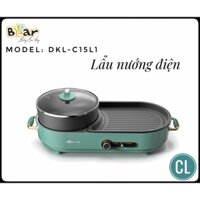 Nồi lẩu bếp nướng điện mini đa năng 2 trong 1 không khói BEAR