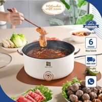 Nồi lẩu, chiên, hấp, hầm điện đa năng MiSu dung tích 4 lít, tiện dụng, đa chức năng, kiểu dáng, màu sắc thanh lịch