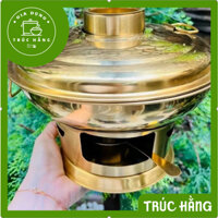 Nồi lẩu cù lao, lẩu than inox mạ vàng kiểu dáng sang trọng