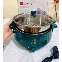 Nồi Lẩu Đa Năng 2 Tầng, Bếp Điện Thông Minh Công Suất Lớn 1000W Kèm Giá Hấp Inox