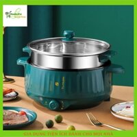 Nồi Lẩu Đa Năng 2 Tầng Thông Minh Công Suất Lớn 1000W Kèm Giá Hấp Inox,Động cơ làm nóng được thiết kế mạnh mẽ và ổn định