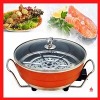 Nồi lẩu đa năng, Bếp lẩu điện Osaka hàng chính hãng cao cấp hấp xào chiên luộc đa nắng tiện dụng_MICHU