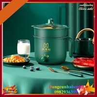Nồi Lẩu Đa Năng Mini 18cm 1.8 Lít Nhỏ Xinh Kèm Vỉ Hấp 2 Tầng - Ca Mì Đa Năng Mini, Nấu Cơm, Canh, Chiên Xào,...