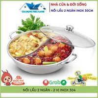 Nồi Lẩu Đa Năng, Nồi Lẩu 2 Ngăn Inox 30Cm Siêu Tiện Dụng, Dùng Được Cho Tất Cả Các Loại Bếp, Change Gia Dụng Thông Minh
