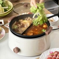 Nồi lẩu điện 2 ngăn Kaiyo, 3L, công suất 1200W, lòng nồi nhôm đúc, phủ chống dính Teflon