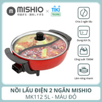 Nồi lẩu điện 2 ngăn Mishio MK112 5L - Hàng chính hãng