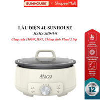 Nồi lẩu điện 4L SUNHOUSE MAMA SHD4548 đa năng lẩu, hầm, xúp, chiên, xào, công suất 1500W
