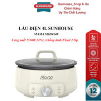 Nồi lẩu điện 4L SUNHOUSE MAMA SHD4548 đa năng lẩu, hầm, xúp, chiên, xào, công suất 1500W