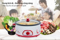 NỒI LẨU ĐIỆN 4L SUNHOUSE SH525L (1600W) CHÍNH HÃNG