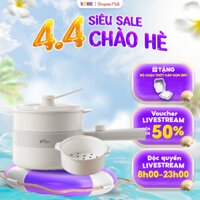 Nồi Lẩu Điện Bear 1,6 Lít Nồi Điện Đa Năng Có Xửng Hấp Chiên Xào Nấu Hấp Ninh Kho Tiết Kiệm Điện MC-4H16F