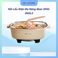 Nồi lẩu điện đa năng Bear DHG-D40F3, nồi lẩu đa năng, nồi điện chiên, xào thức ăn,  làm bánh, nướng thịt
