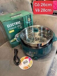 NỒI LẨU ĐIỆN ĐA NĂNG ELECTRIC COOKER POT SHANBAN 2 TẦNG KÈM KHAY HẤP INOX CAO CẤP 16cm