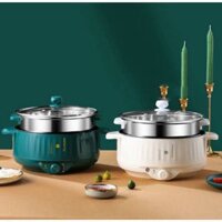 NỒI LẨU ĐIỆN ĐA NĂNG ELECTRIC COOKER POT SHANBAN 2 TẦNG KÈM KHAY HẤP INOX CAO CẤP