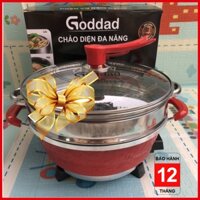 Nồi Lẩu Điện Đa Năng Goddad Thái Lan Kèm Vỉ Hấp Cách Thuỷ và Xửng Hấp Siêu to và chắc chắn.Bảo Hành 12 Tháng