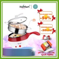 Nồi lẩu điện đa năng mini 2 tầng tặng kèm khay hấp Inox - Lẩu, Chiên, Xào, Hấp