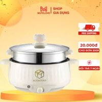 Nồi Lẩu Điện Đa Năng Mutelove 2 Tầng Công Suất Lớn 1000w Kèm Giá Hấp Inox Siêu Bền