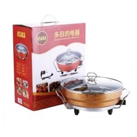 Nồi lẩu điện đa năng OSAKA Nhật Bản, Nồi lẩu cho 3-7 người ănn, Chảo lẩu điện kèm khay hấp