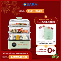 Nồi lẩu điện hấp thủy nhiệt OSAKA Mp-666 & MP-888_3 tầng đa năng_Màu xanh