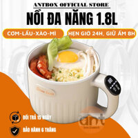 Nồi lẩu điện mini 1.8L công suất cao 600W tự động ngắt an toàn, lòng nồi chống dính,có chế độ hẹn giờ, ủ ấm,nồi cơm mini