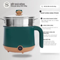 Nồi lẩu điện mini 2 tầng đa năng tặng kèm khay hấp (chiên xào nấu cơm nấu lẩu..)