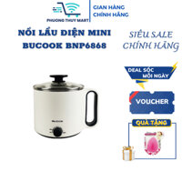 Nồi lẩu điện mini BUCOOK BNP6868 nồi điện đa năng Ca nấu mỳ chống dinh bảo hành 12 tháng chính hãng