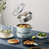 Nồi Lẩu Điện Mini Đa Năng Bear DHG-B25B2 2.5L Tặng Kèm Chảo Khay