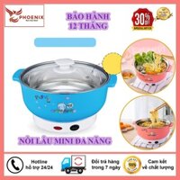 Nồi Lẩu Điện Mini Đa Năng Nika 24cm 1000W Inox 304, Tiện Dụng Cho 2-3 Người Dùng, Siêu Tiện Dụng