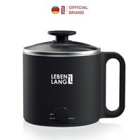 Nồi lẩu điện mini đa năng chống dính Lebenlang LBEC0808 1500ml, bảo hành 2 năm - hàng chính hãng - Màu đen
