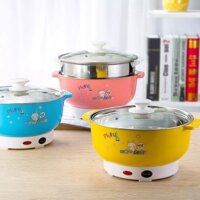 Nồi Lẩu Điện Mini Đa Năng  26cm 1000W Inox 304, Tiện Dụng Cho 2-3 Người Dùng, Bếp Lẩu Gia Đình