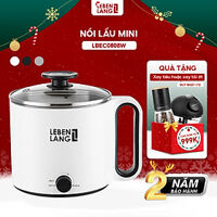 Nồi lẩu điện mini đa năng chống dính Lebenlang LBEC0808 1500ml, bảo hành 2 năm - hàng chính hãng