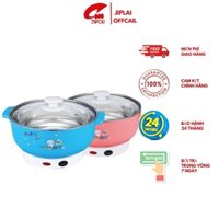 Nồi Lẩu Điện Mini Đa Năng 24-26cm 1000W Inox 304, Tiện Dụng Cho 2-3 Người Dùng.