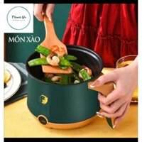 Nồi Lẩu Điện Mini, Nấu Mì 2 Tầng Kèm Giá Hấp inox và giá hấp nhựa Đa Năng, Nướng, Luộc, Chiên Nồi Điện Nấu Ăn noi  hap m