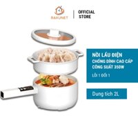 Nồi lẩu điện mini RAKUNET đa năng chống dính cao cấp tráng men gốm có màn hình hiển thị nhiệt độ