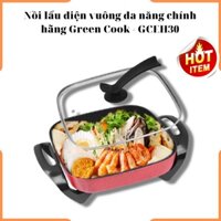 Nồi lẩu điện vuông đa năng chính hãng Green Cook - GCEH30 new