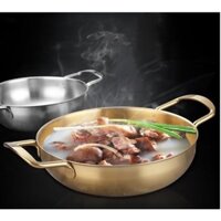 NỒI LẨU HÀN QUỐC INOX 304 MẠ VÀNG CÓ TAY CẦM , ĐỦ KÍCH THƯỚC.