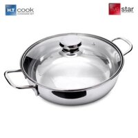 NỒI LẨU INOX 1 ĐÁY CAO CẤP HT COOK NẮP KÍNH 30CM