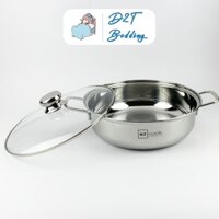 Nồi lẩu inox 1 đáy cao cấp Fivestar H.T Cook nắp kính 26cm / 28cm dùng được bếp từ , gas , hồng ngoại