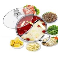 Nồi Lẩu Inox 2 Ngăn Hotpot 32cm Tiện Dụng Cho Mỗi Gia Đình