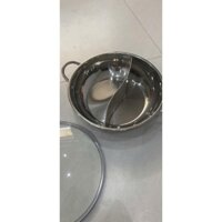 Nồi Lẩu INOX 2 Ngăn Size 30cm Dùng Được Cho Các Loại Bếp