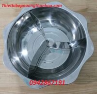 Nồi lẩu inox 3 ngăn tròn nhà hàng